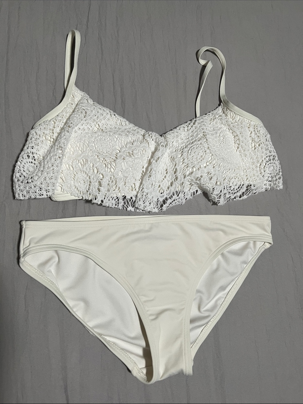 MICHAEL Michael Kors White Lace Bralette with Matching Bikini Brief